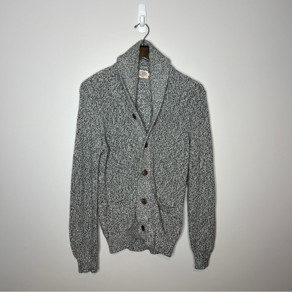 Faherty Charcoal Knit Cardigan for Men - Picture 4 of 7